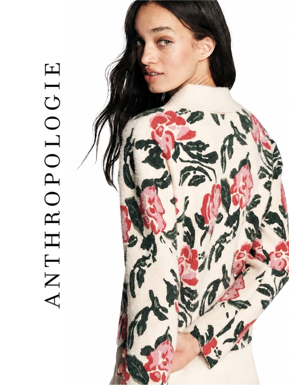 Anthropologie NVLT Knit Floral Jacket